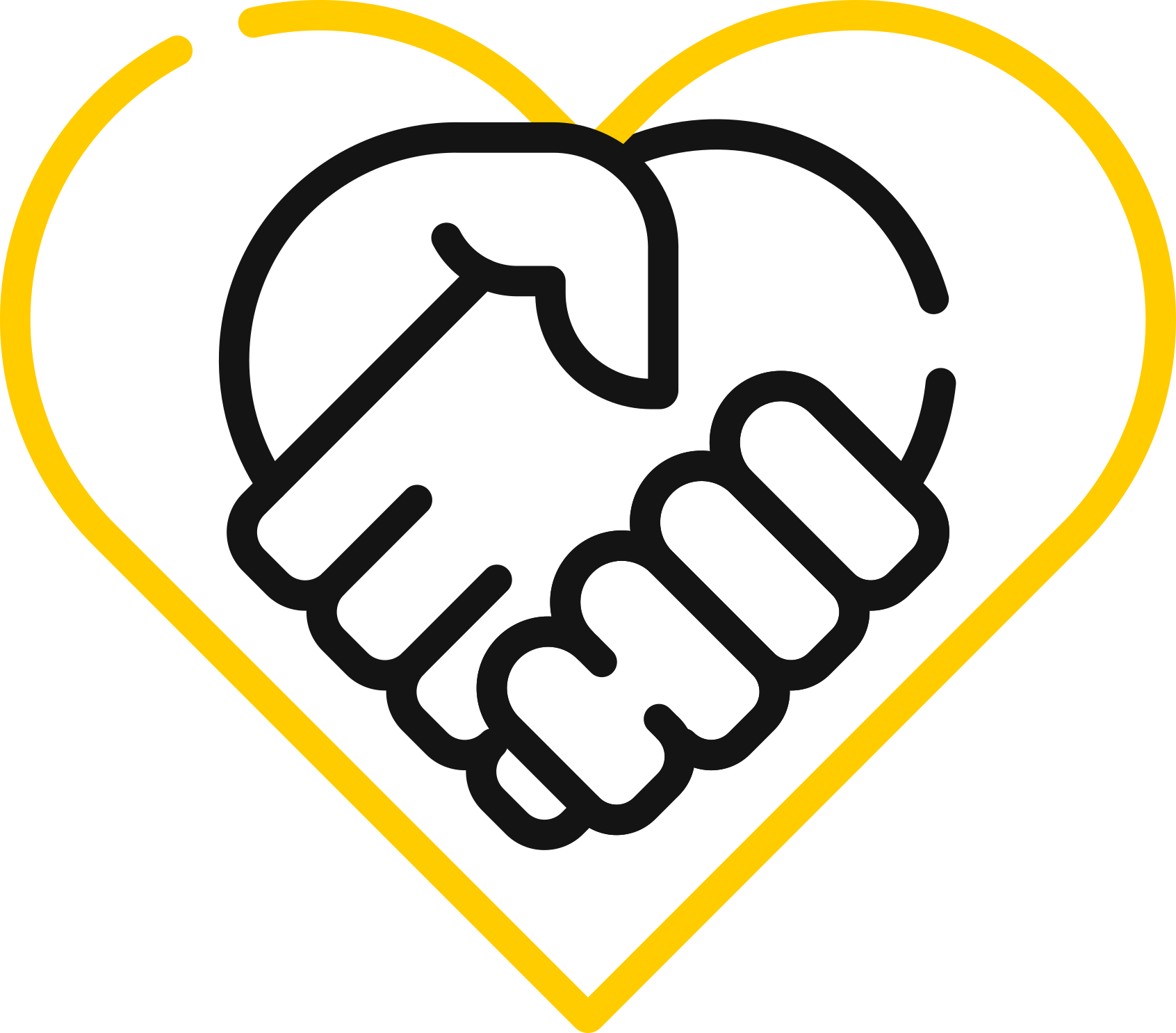 icoon-geel-zwart-hart-hartje-hand-samenwerking